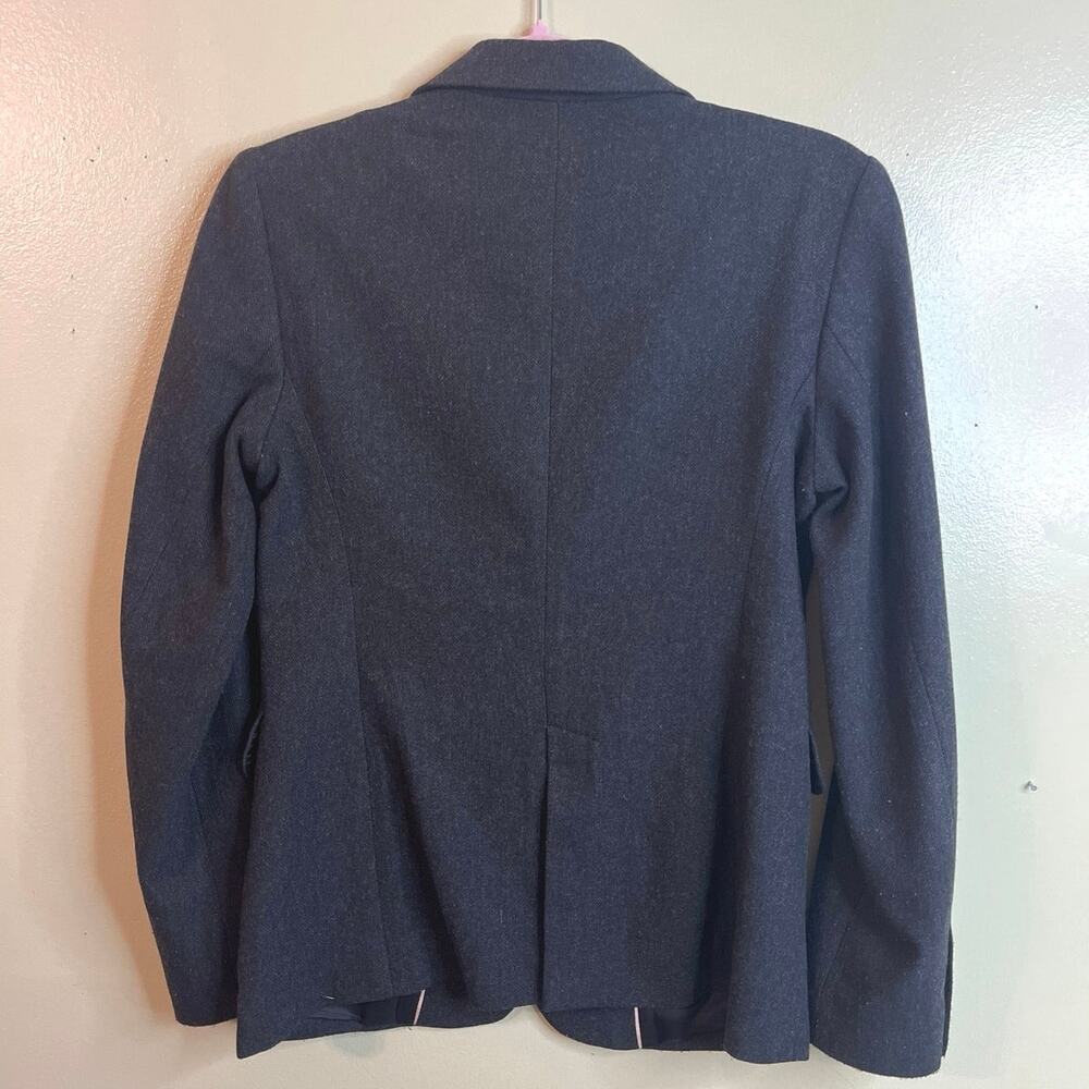 Massimo Dutti Gray Wool Blend Blazer Italian Fabric 2 Button Tailored Size 4 - Picture 2 of 11